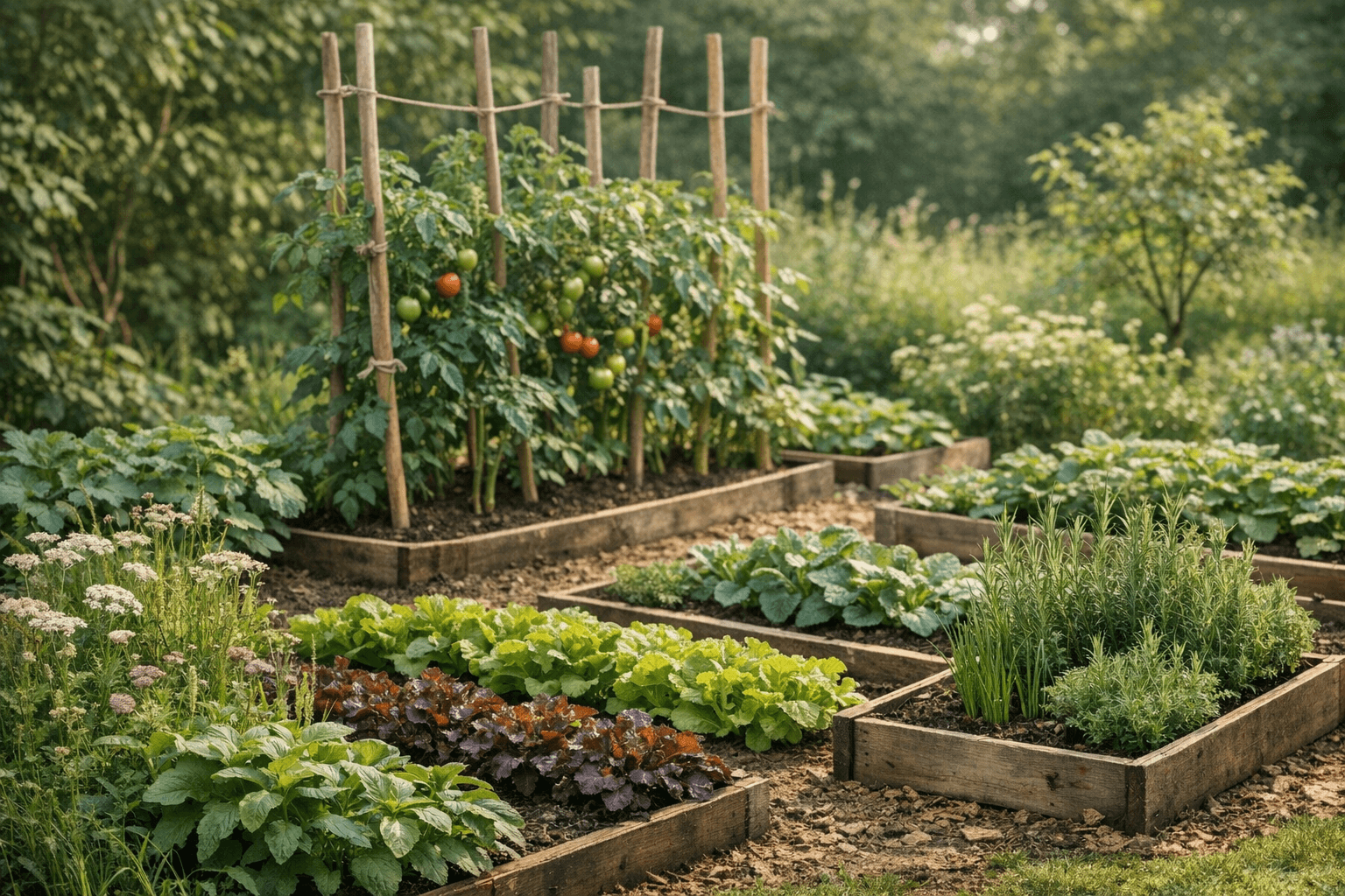 Organic vegetable garden and stable agricultural system