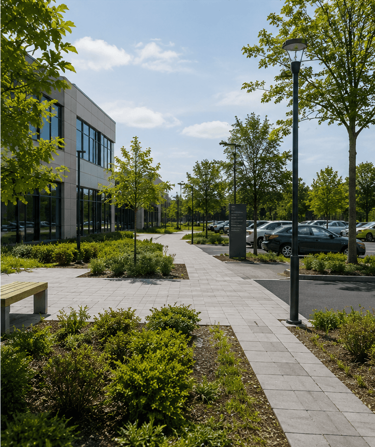 Company or facility with outdoor areas managed ecologically